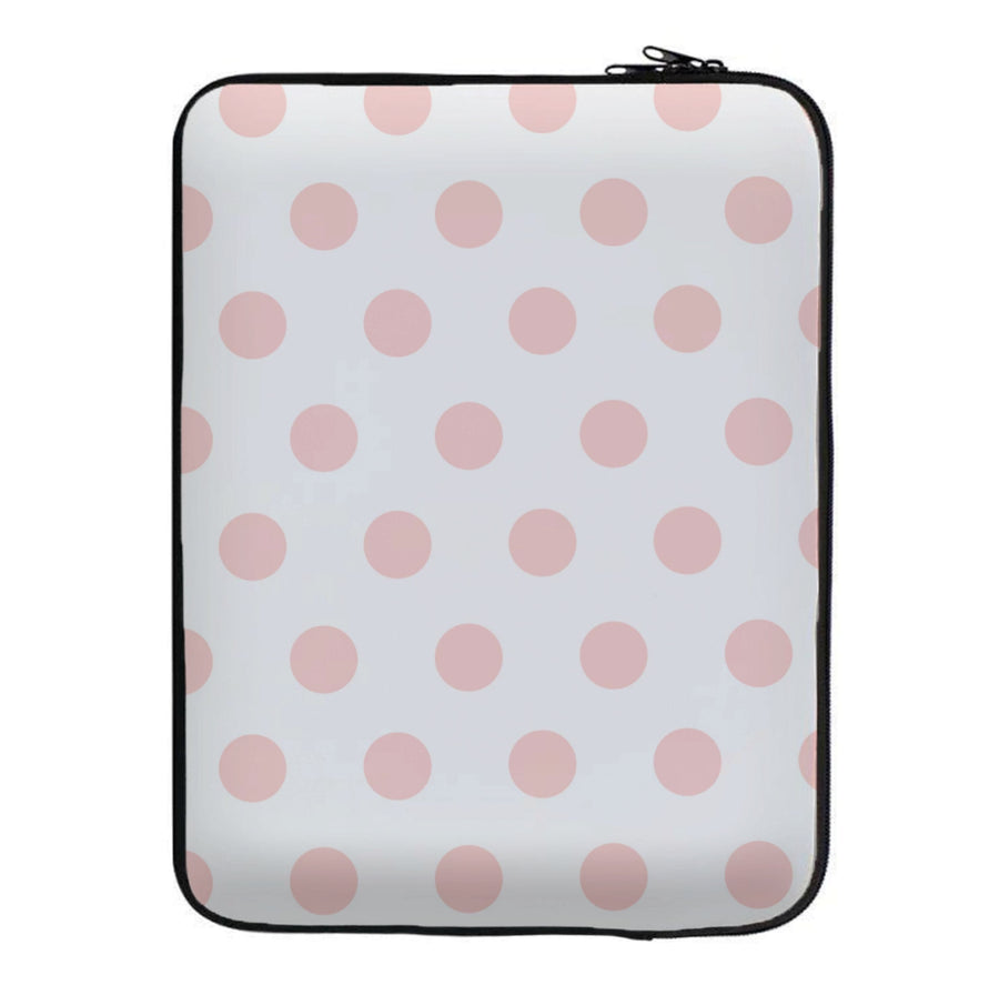 Pink Polka Dot Personalised Laptop Sleeve