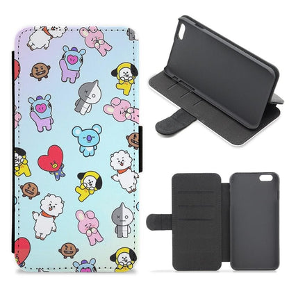 BT21 Collage - BTS Flip Wallet Phone Case