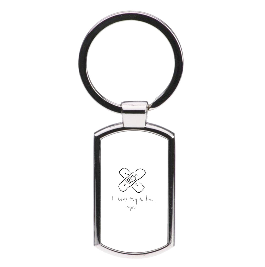 I Will Try To Fix You - White Coldplay Luxury Keyring