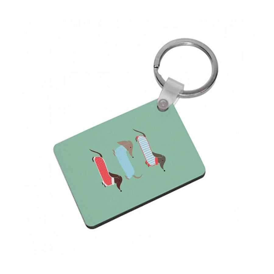 Sausage Dogs in Jumpers Keyring - Fun Cases