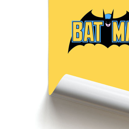 Yellow Bat Superhero Logo Poster