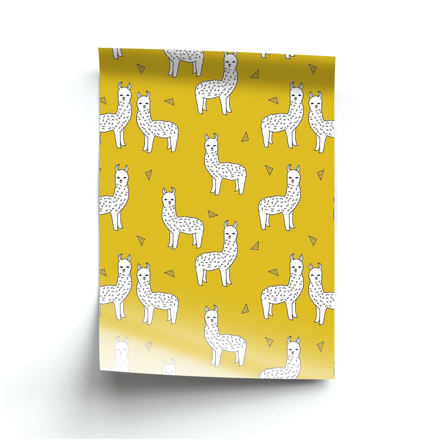 Mustard Alpaca Pattern Poster