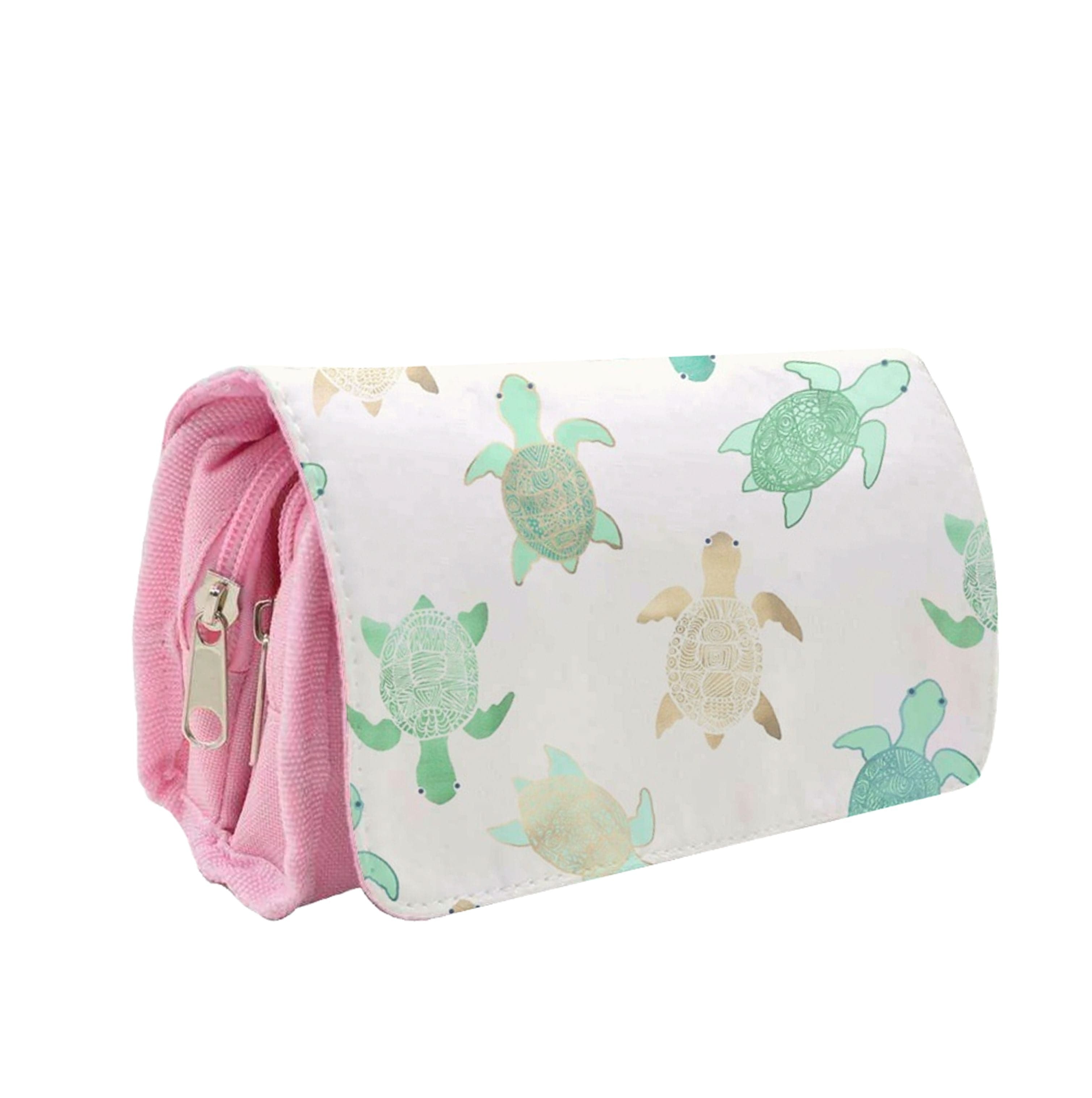 Gilded Jade & Mint Turtles Pencil Case