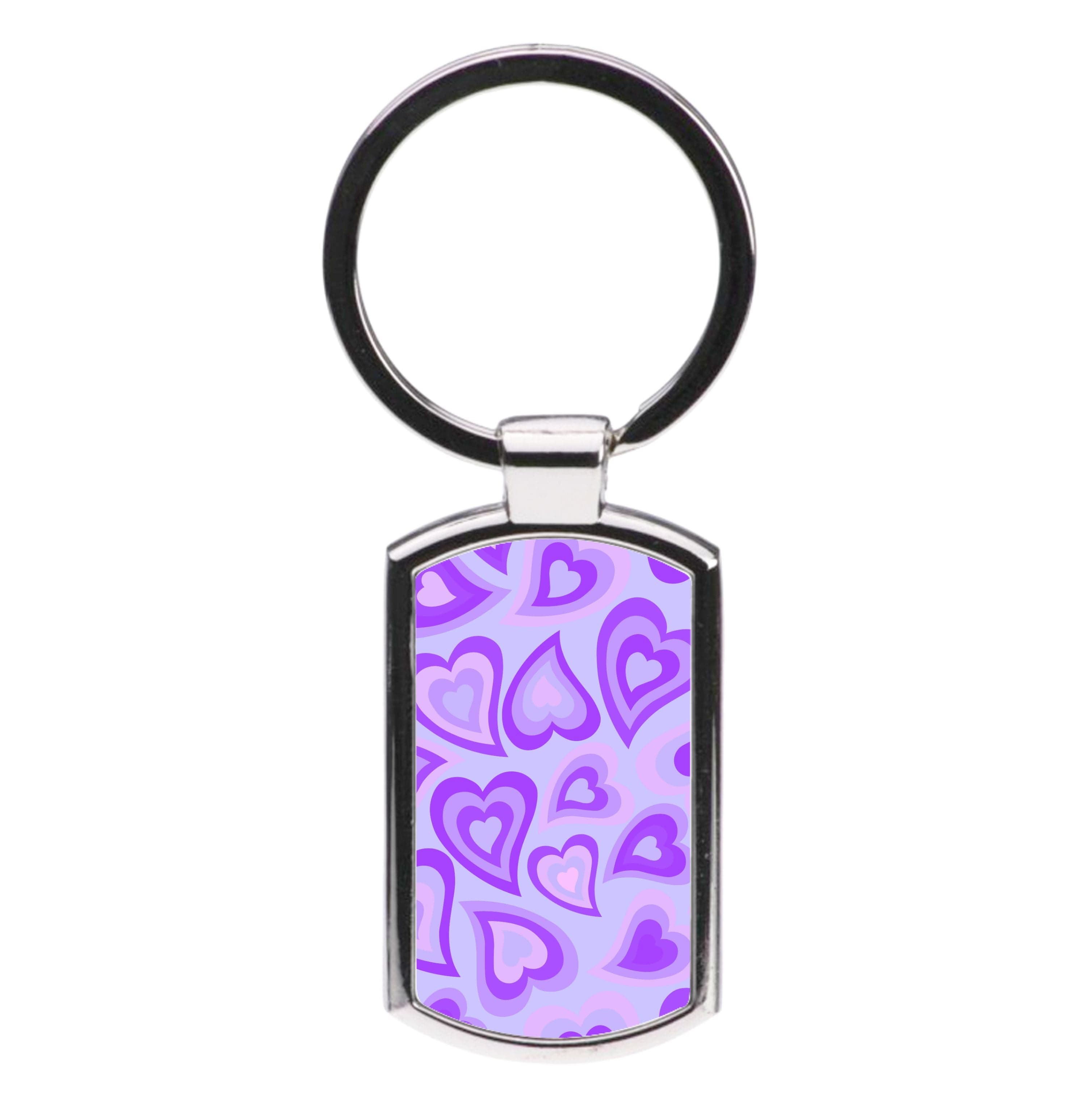 Purple Hearts - Trippy Patterns Luxury Keyring