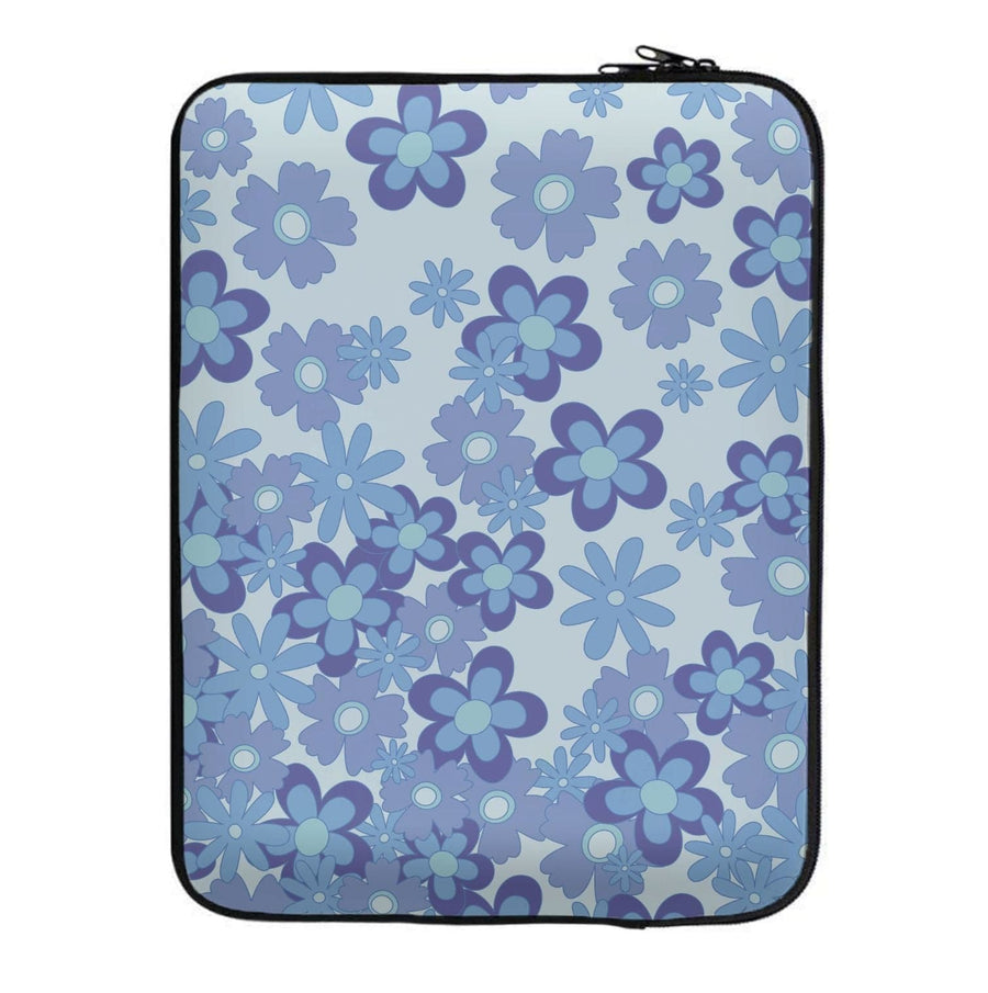 Blue Flowers - Floral Patterns Laptop Sleeve