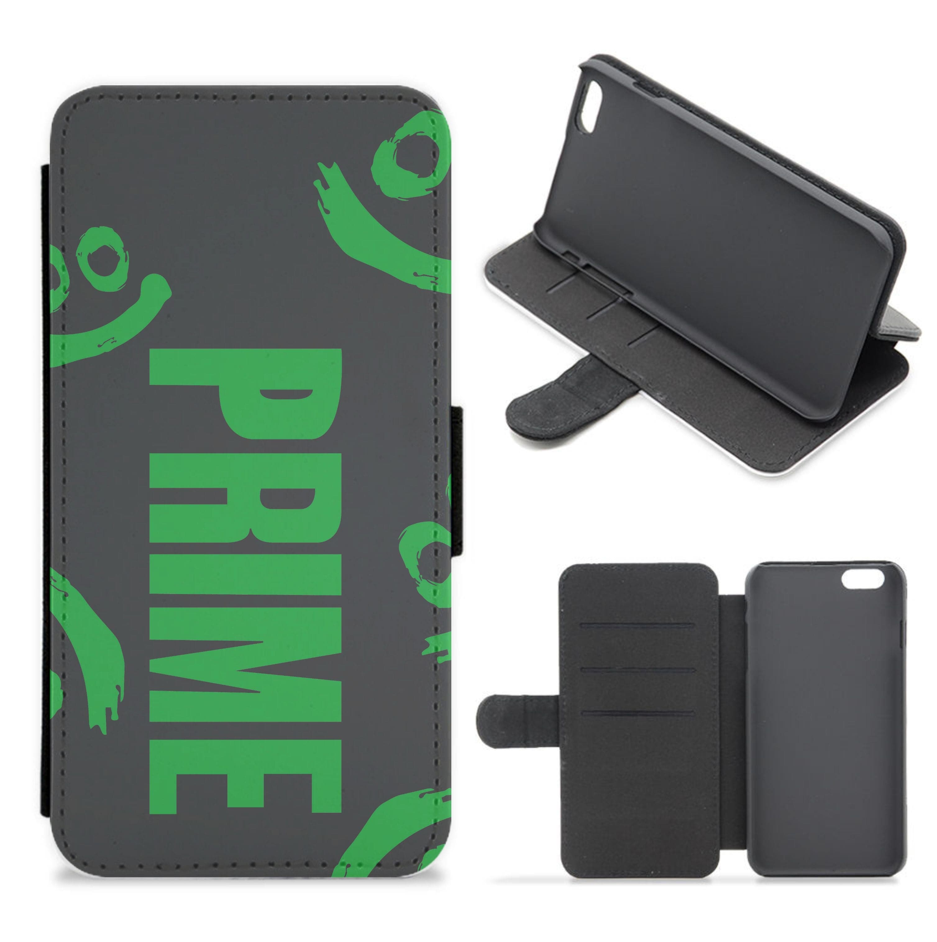 Prime - Green And Black Flip / Wallet Phone Case