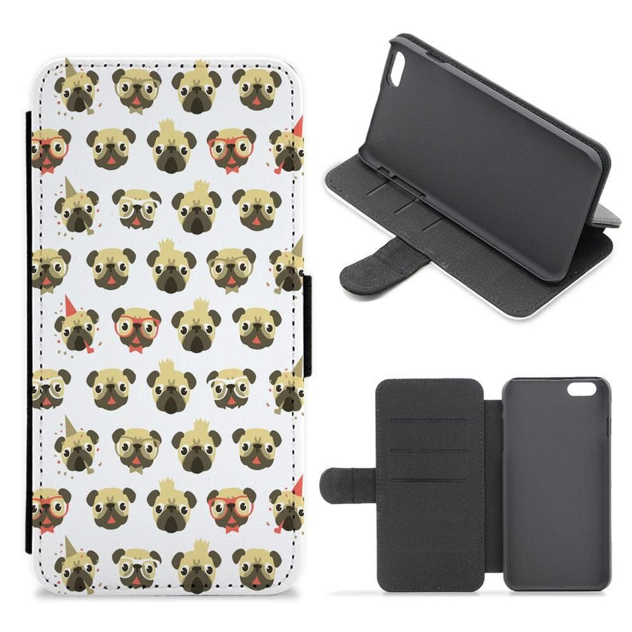 Pug Life - Pug Pattern Flip / Wallet Phone Case - Fun Cases