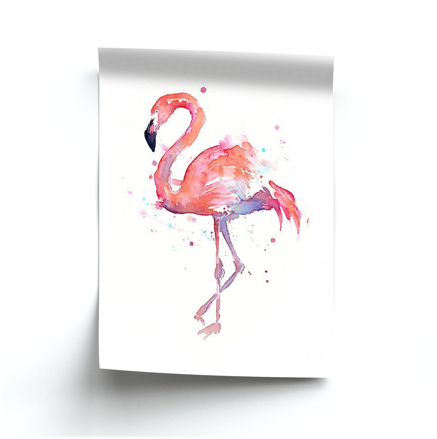 Watercolour Flamingo Painting Poster
