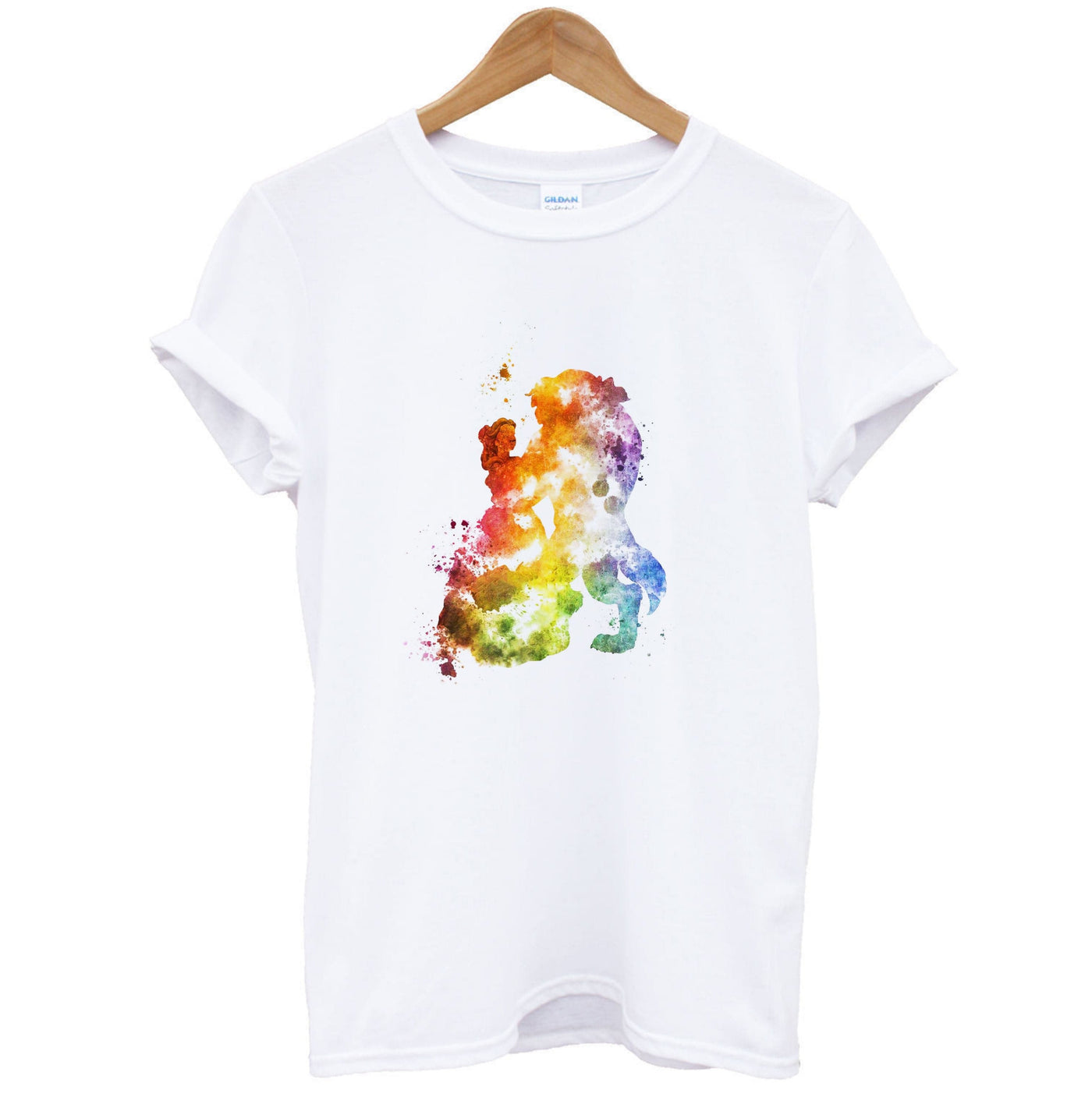 Watercolour Beauty and the Beast Disney T-Shirt