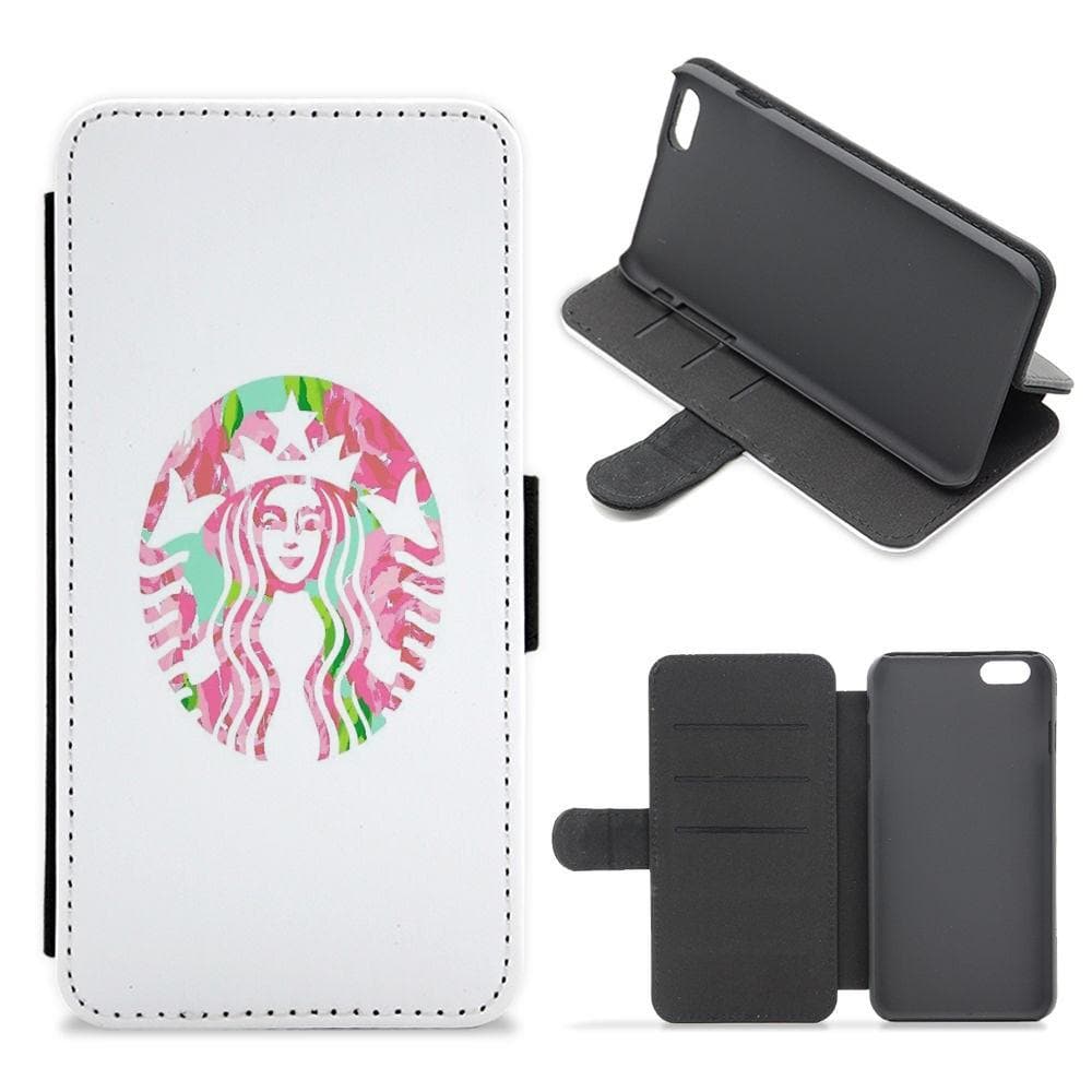 Pink Starbucks Logo Flip / Wallet Phone Case - Fun Cases