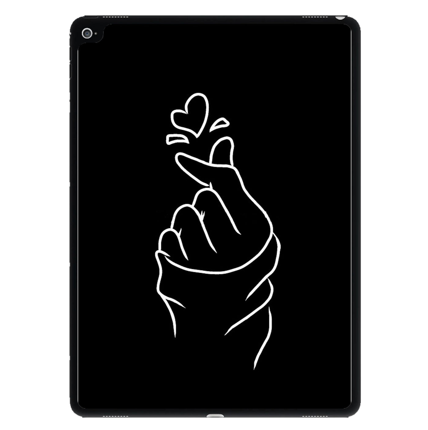Cute Heart Finger Snap Black iPad Case