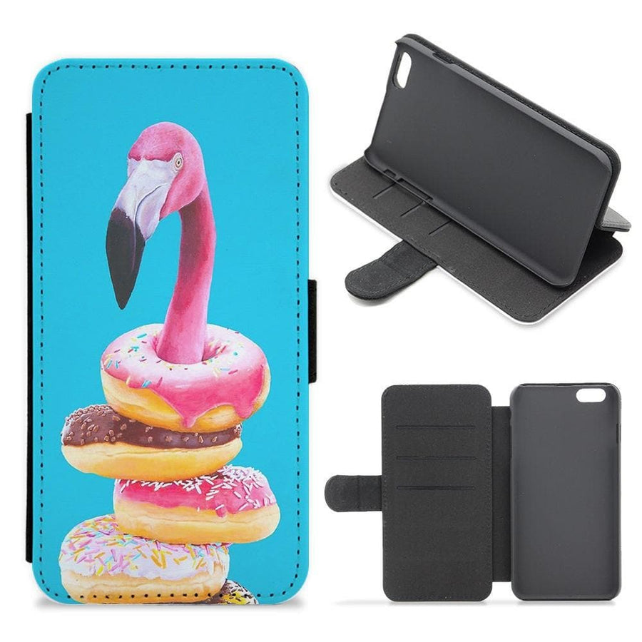 A Famished Flamingo Flip Wallet Phone Case - Fun Cases