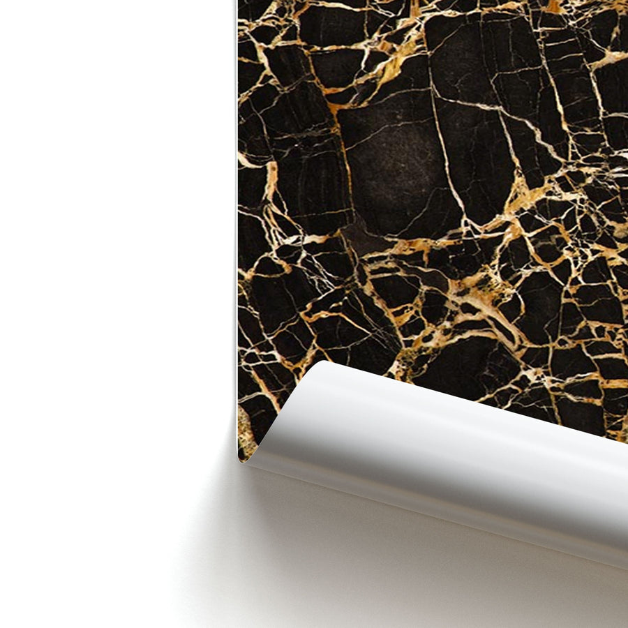Black & Gold Marble Pattern Poster