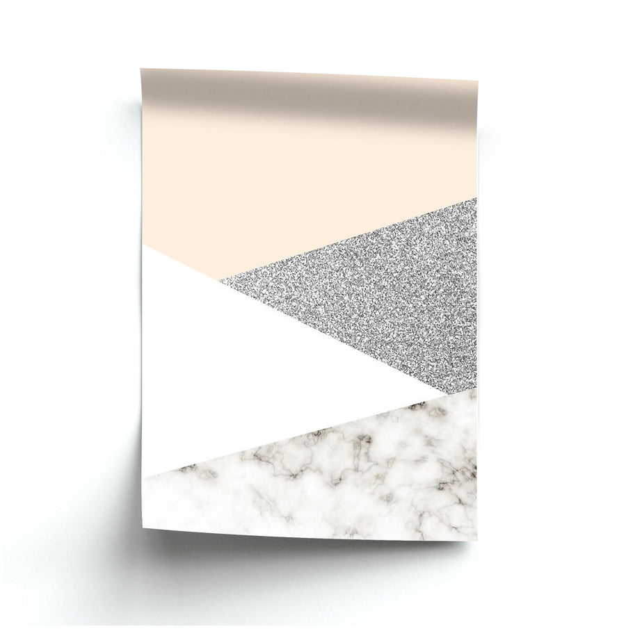 Abstract Marble and Silver Pattern Poster