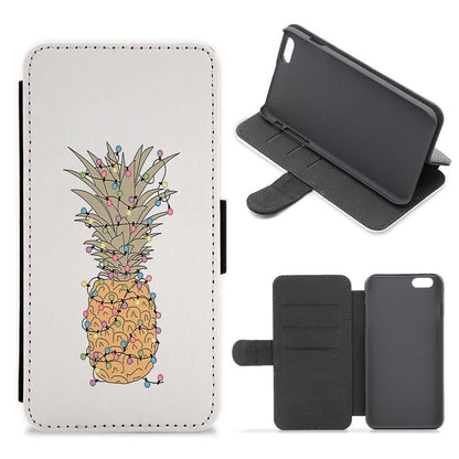 Pinapple Christmas Lights Flip / Wallet Phone Case - Fun Cases