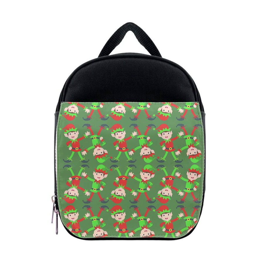 Elf Face Pattern - Christmas Patterns Lunchbox