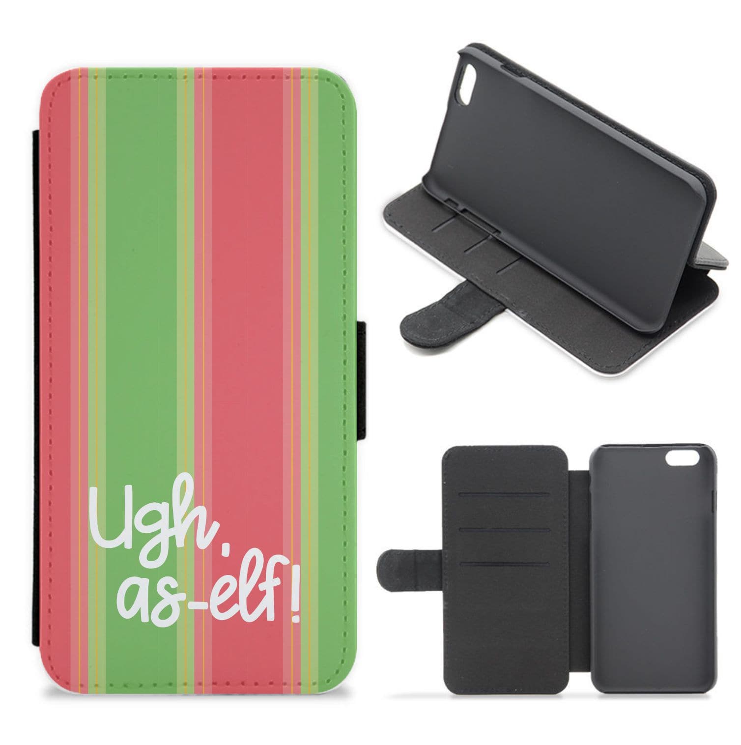 Ugh, As Elf - Christmas Puns Flip / Wallet Phone Case