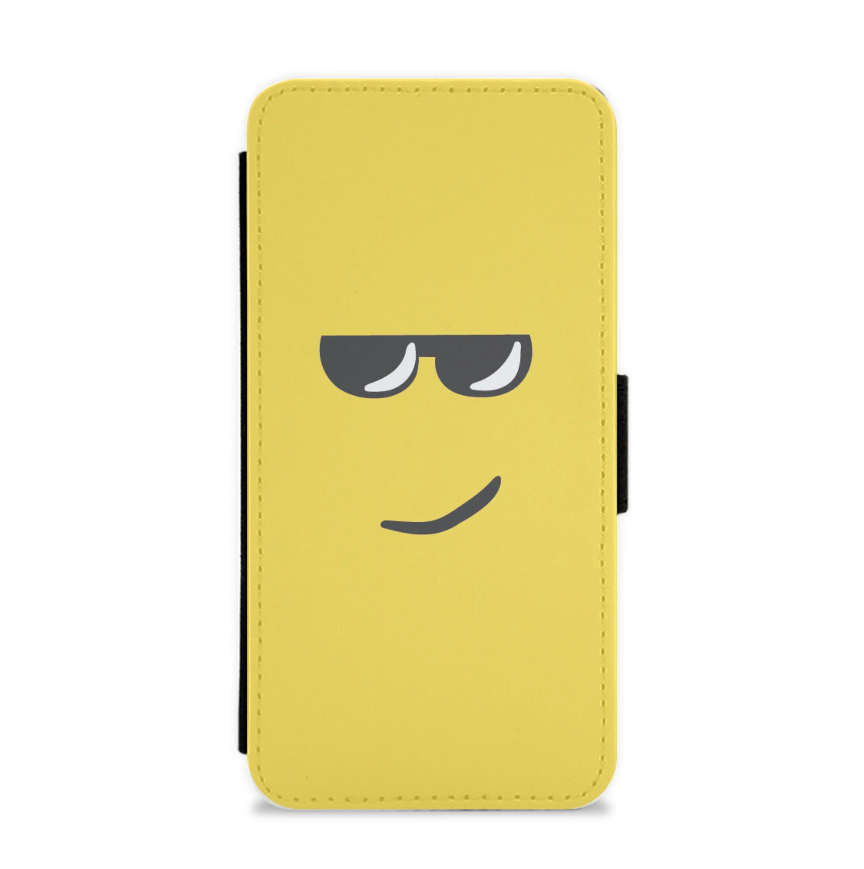 Yellow Face Shades Flip / Wallet Phone Case