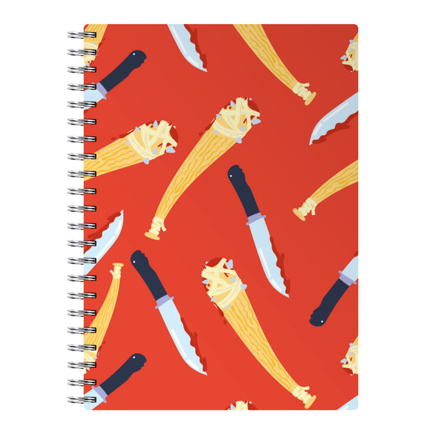 Knives And Bats Pattern - Halloween Notebook