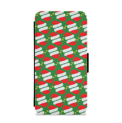 Santa Hat Pattern - Christmas Flip / Wallet Phone Case