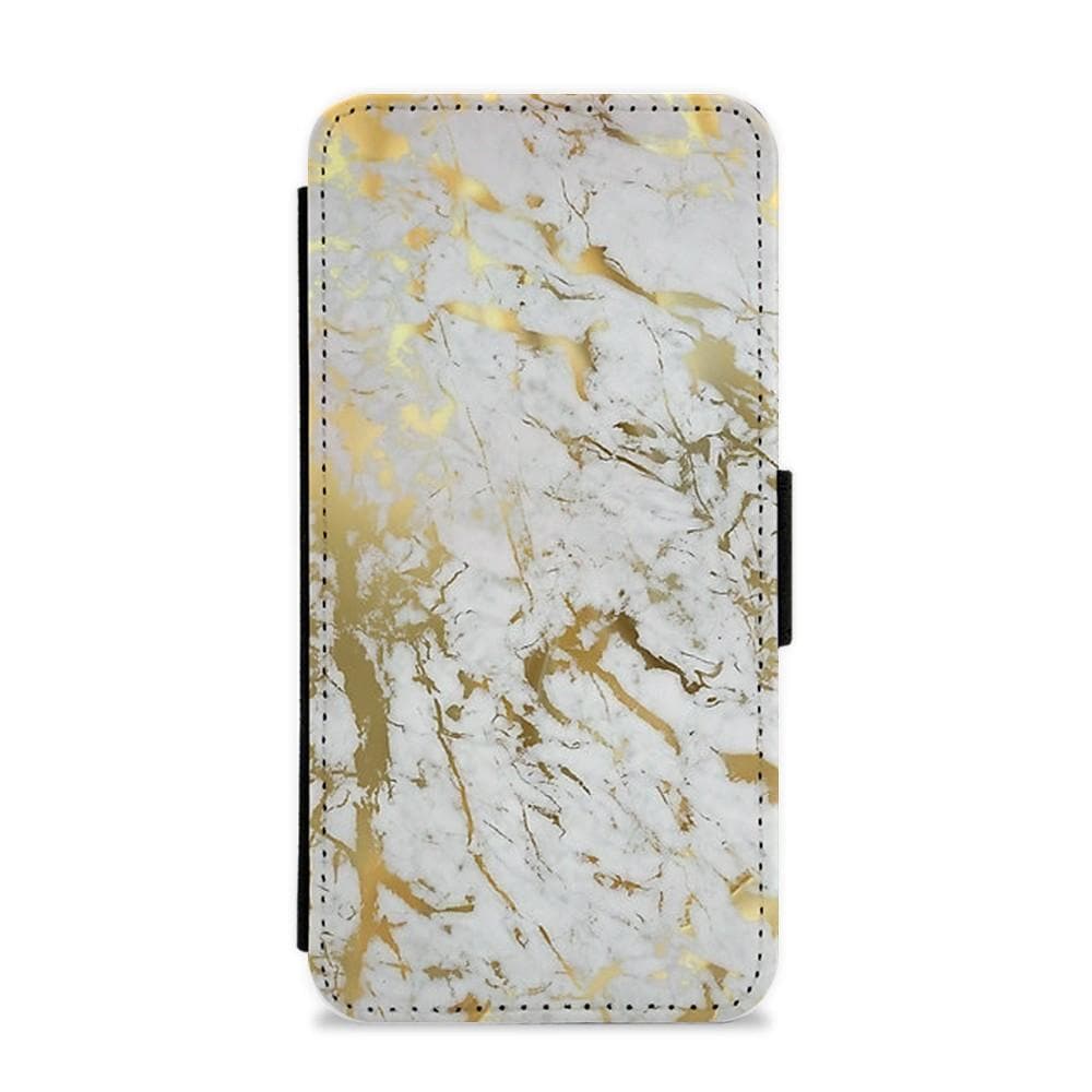 Gold Marble Splatter Flip / Wallet Phone Case - Fun Cases