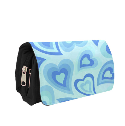 Blue Hearts - Trippy Patterns Pencil Case