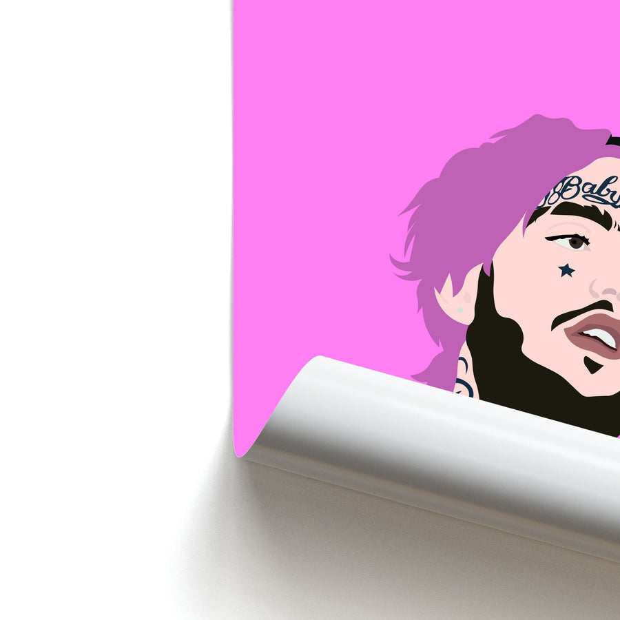 Pink And Black Hair - Lil Peep Poster
