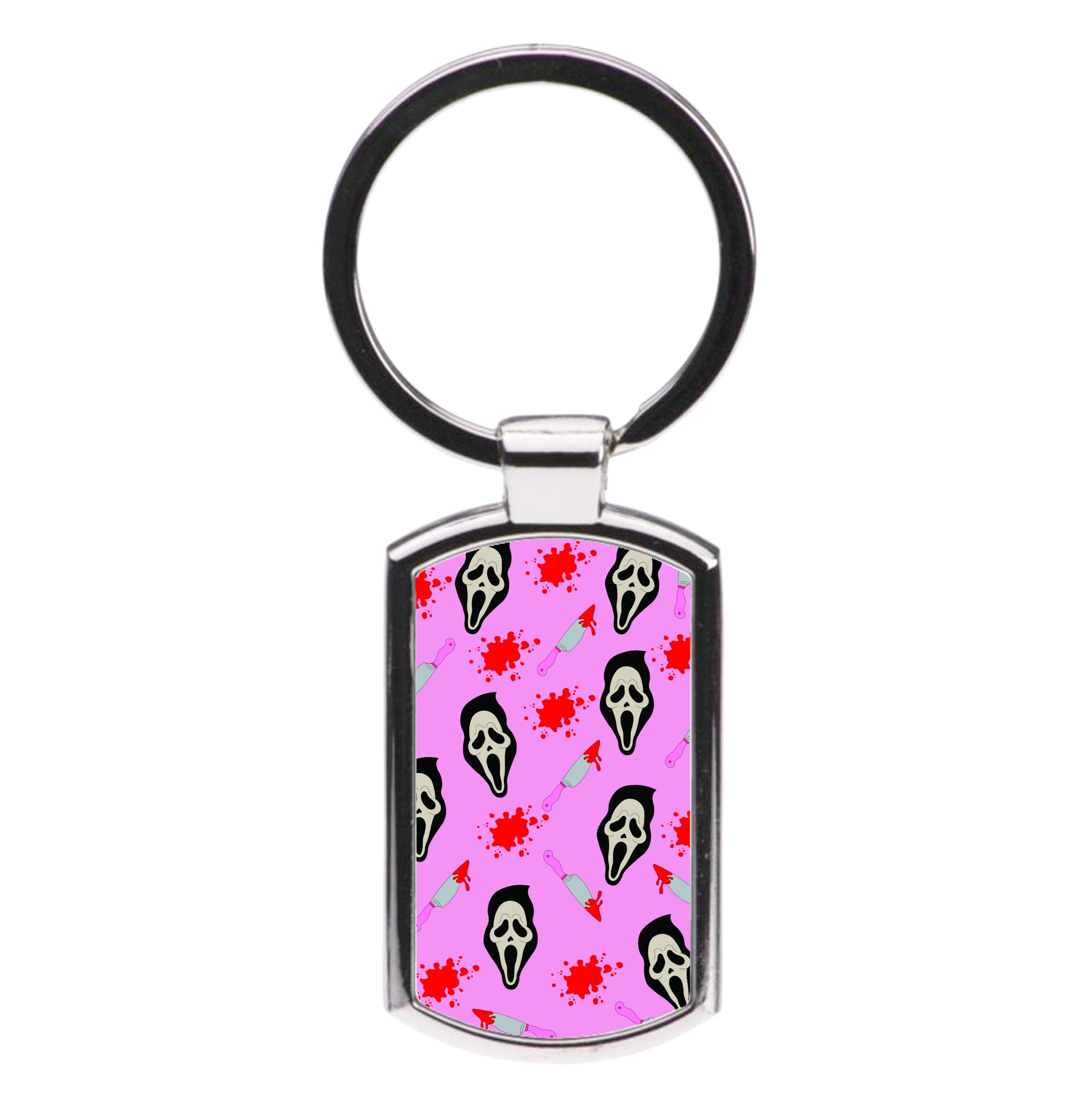 Pink Ghostface Pattern - Scream Luxury Keyring