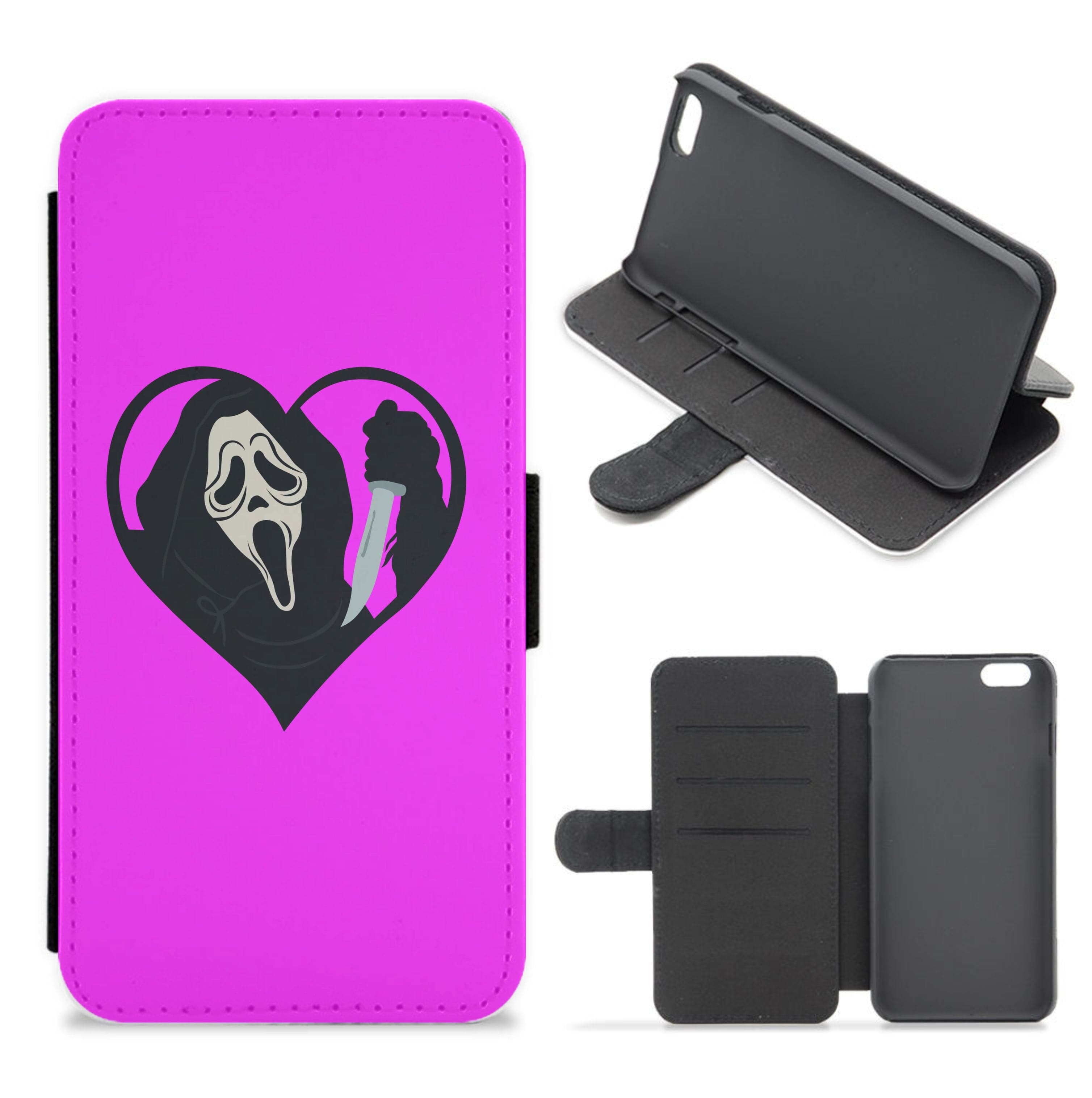 Heart face - Halloween Flip / Wallet Phone Case