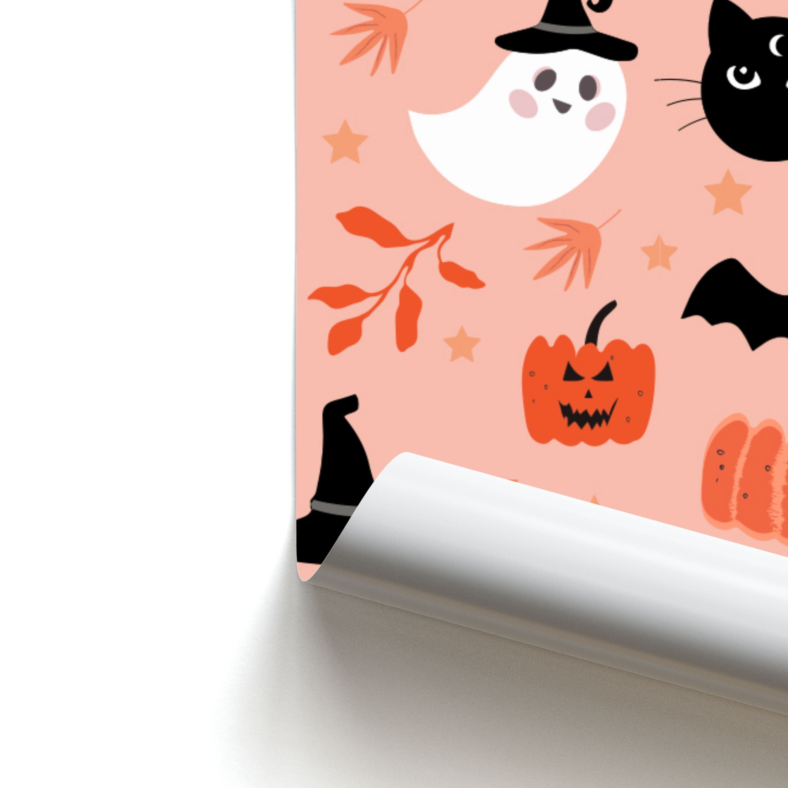 Pretty Pink Halloween Pattern Poster