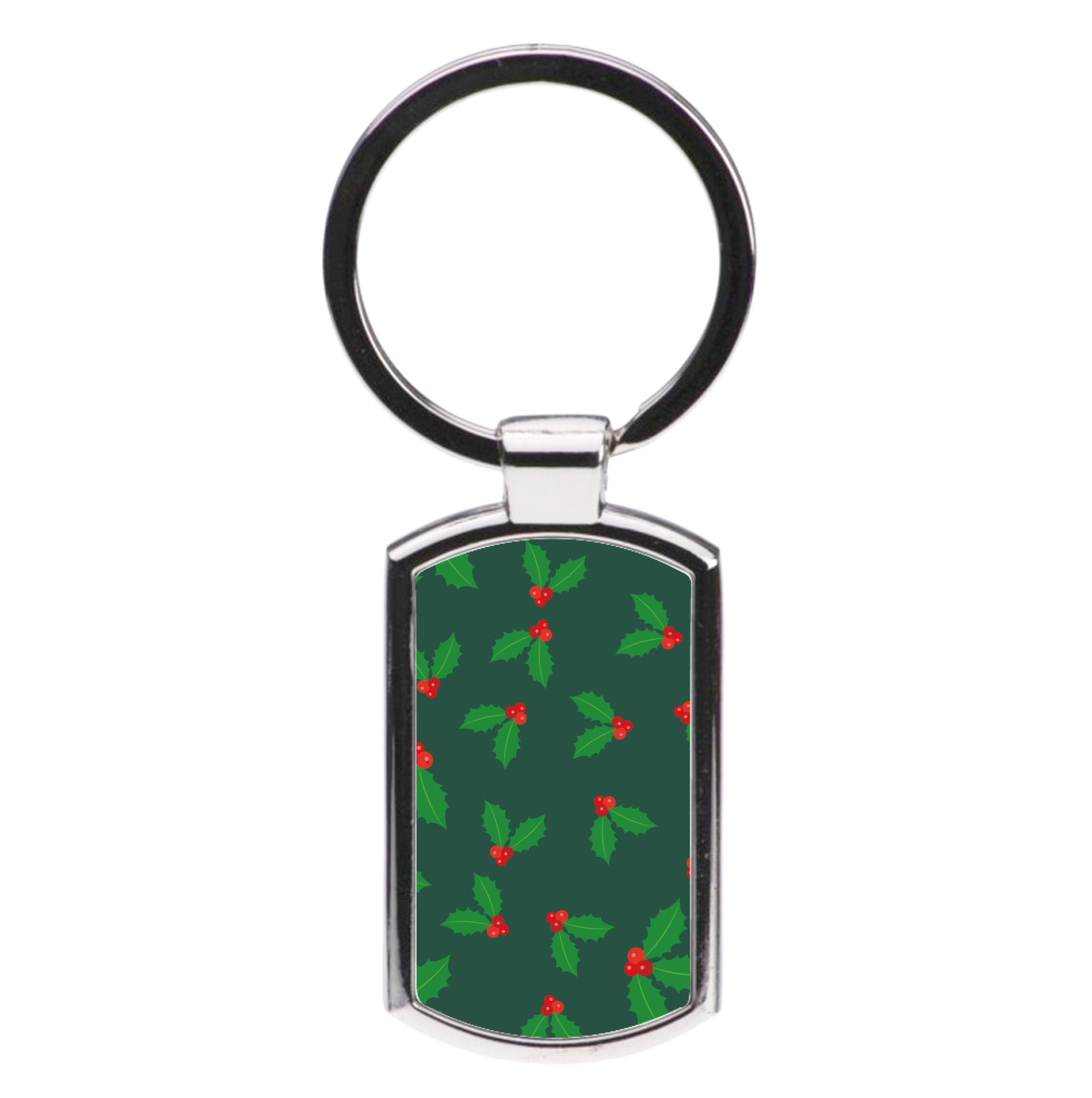 Holly - Christmas Patterns Luxury Keyring