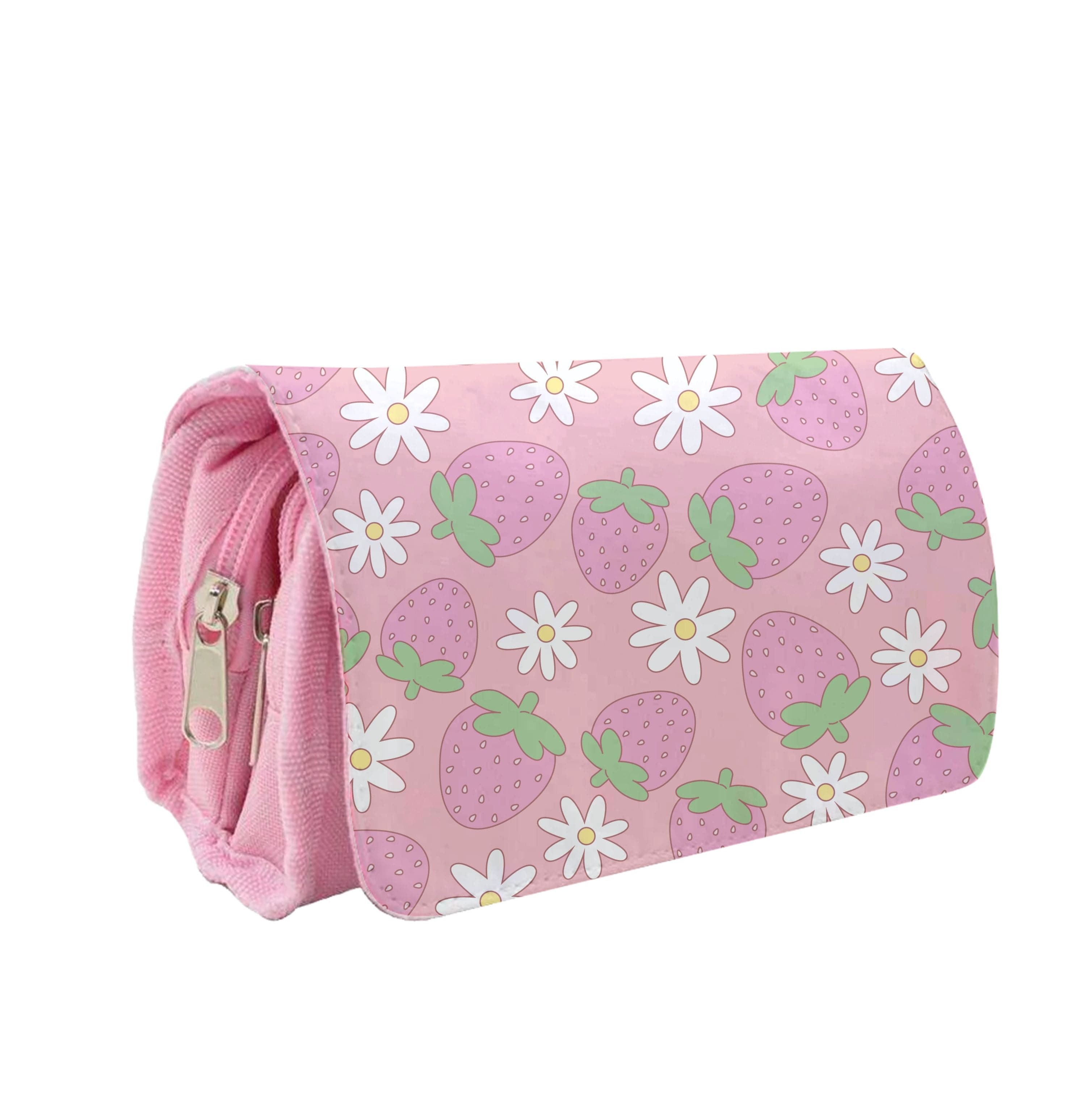 Pink Strawberries - Spring Patterns Pencil Case