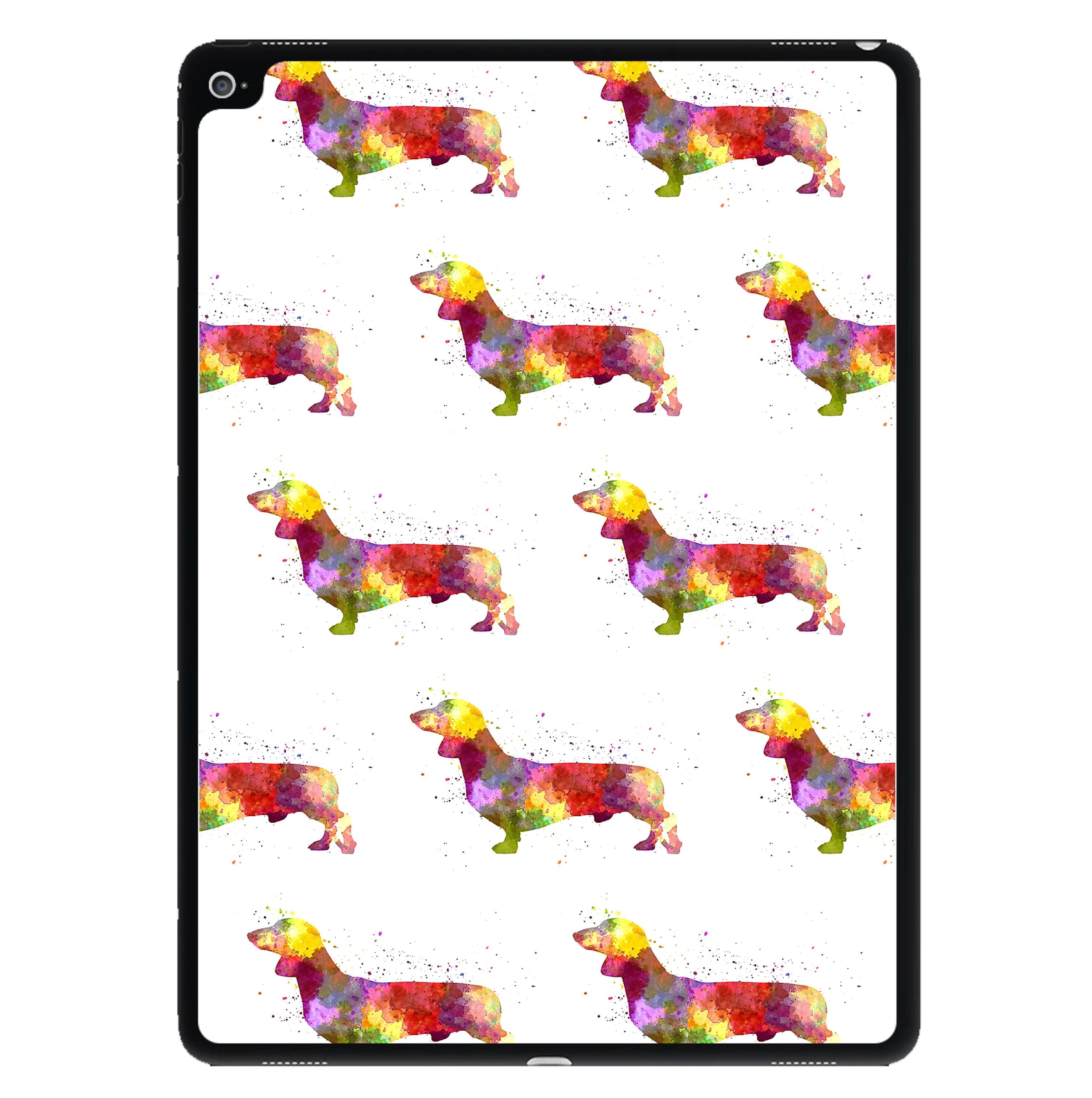 Watercolour Dachshund Pattern iPad Case