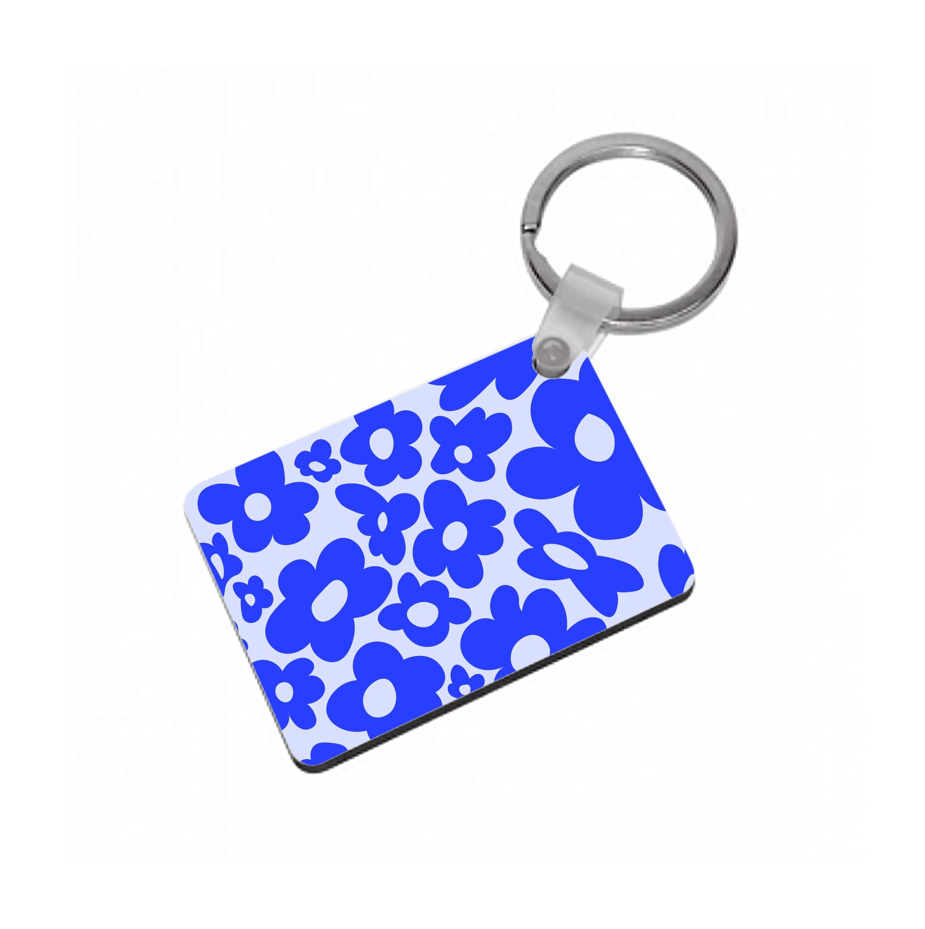 Blue Flowers - Trippy Patterns Keyring