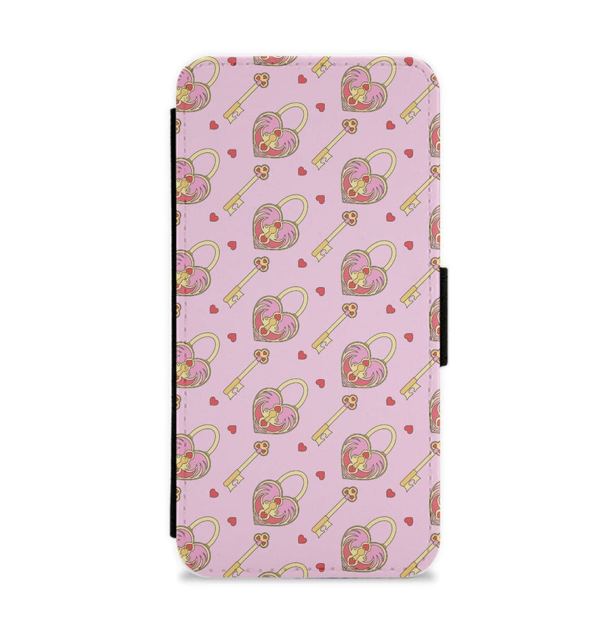 Pink Locket And Key - Valentine's Day Flip / Wallet Phone Case