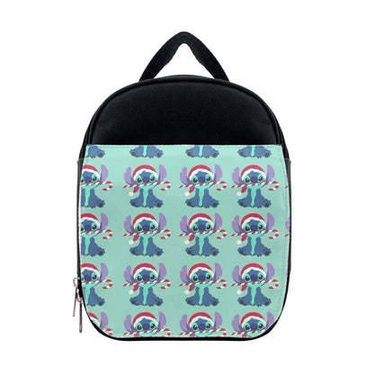 Christmas Blue Alien Pattern Lunchbox