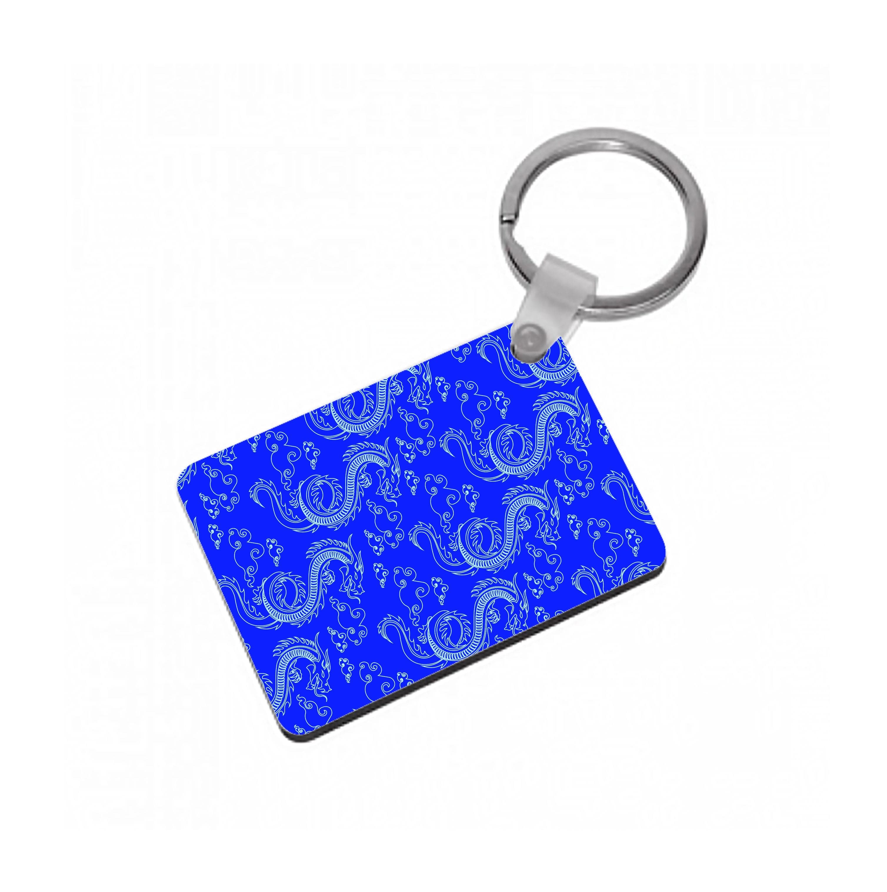 Blue Dragon Pattern Keyring