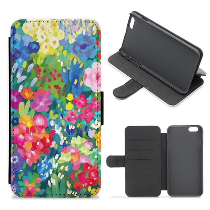 Colourful Floral Pattern Flip / Wallet Phone Case - Fun Cases