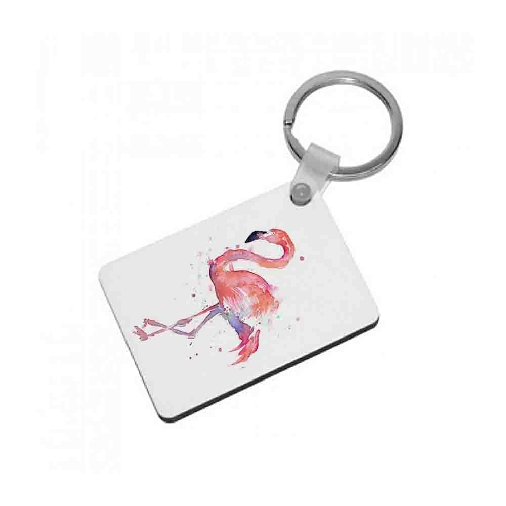 Watercolour Flamingo Painting Keyring - Fun Cases