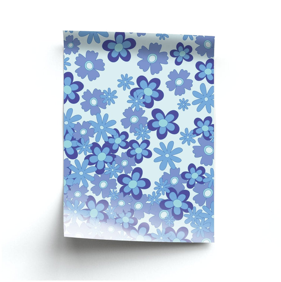 Blue Flowers - Floral Patterns Poster