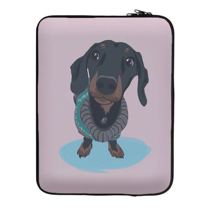 Cartoon Dachshund Laptop Sleeve