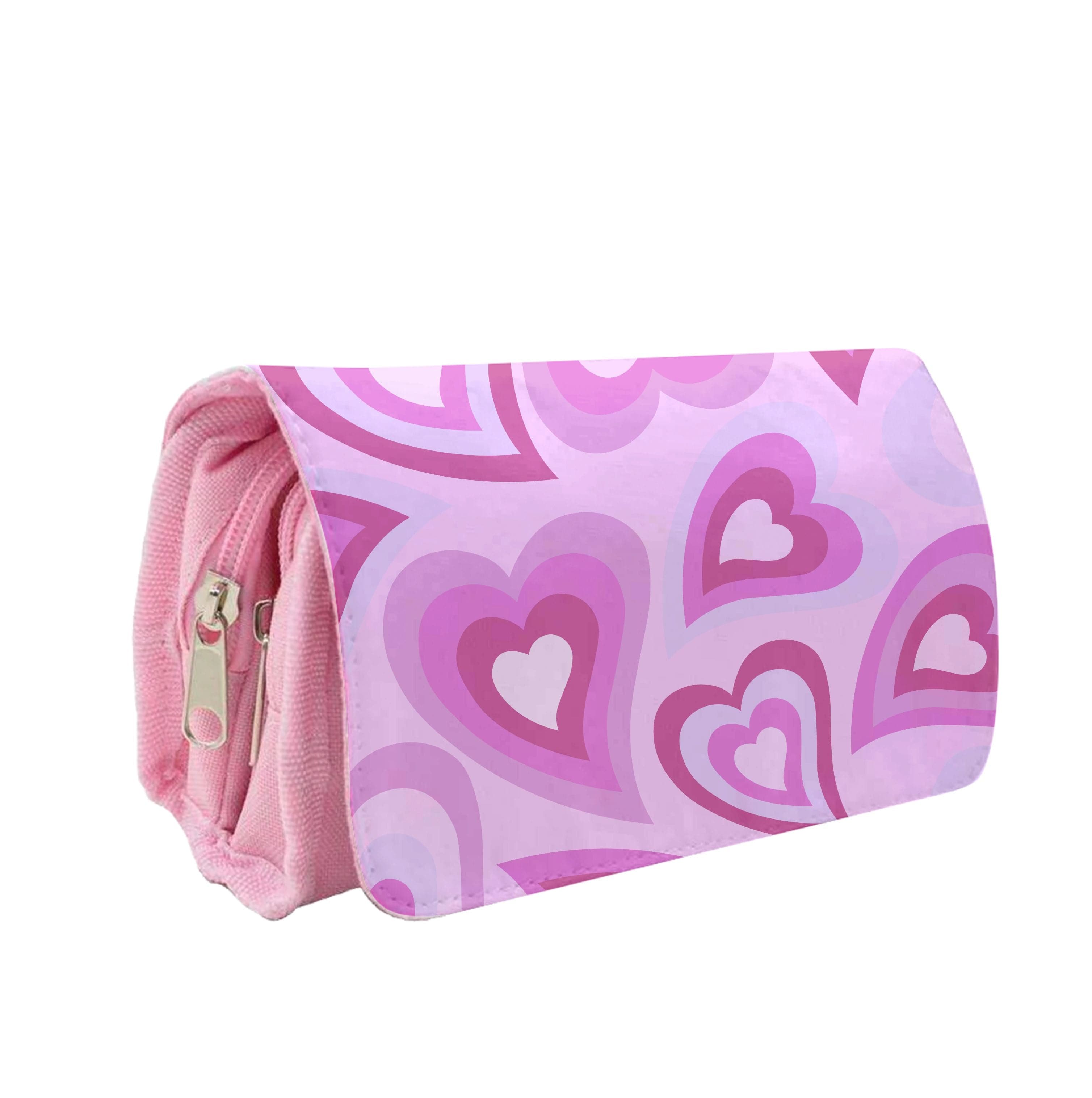 Pink Hearts - Trippy Patterns Pencil Case