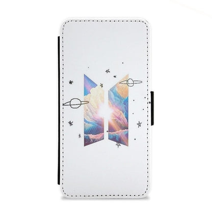 Space BTS Logo Flip Wallet Phone Case - Fun Cases