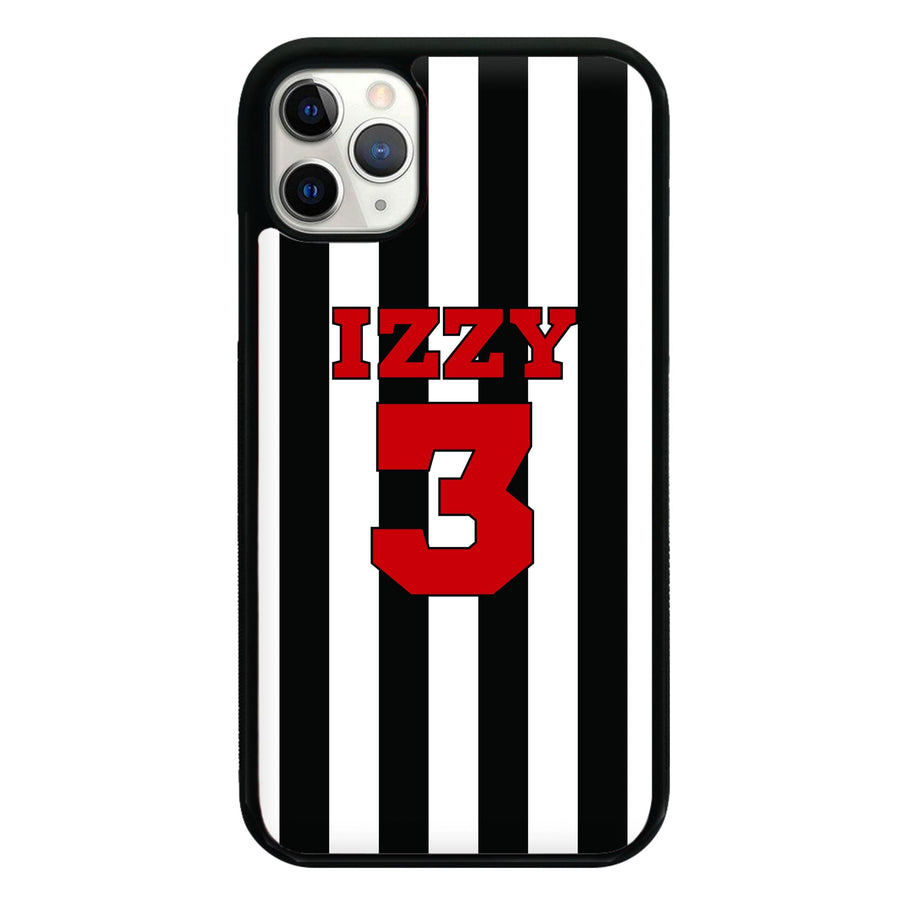 Black And White Stripes - Personalised Football   Phone Case