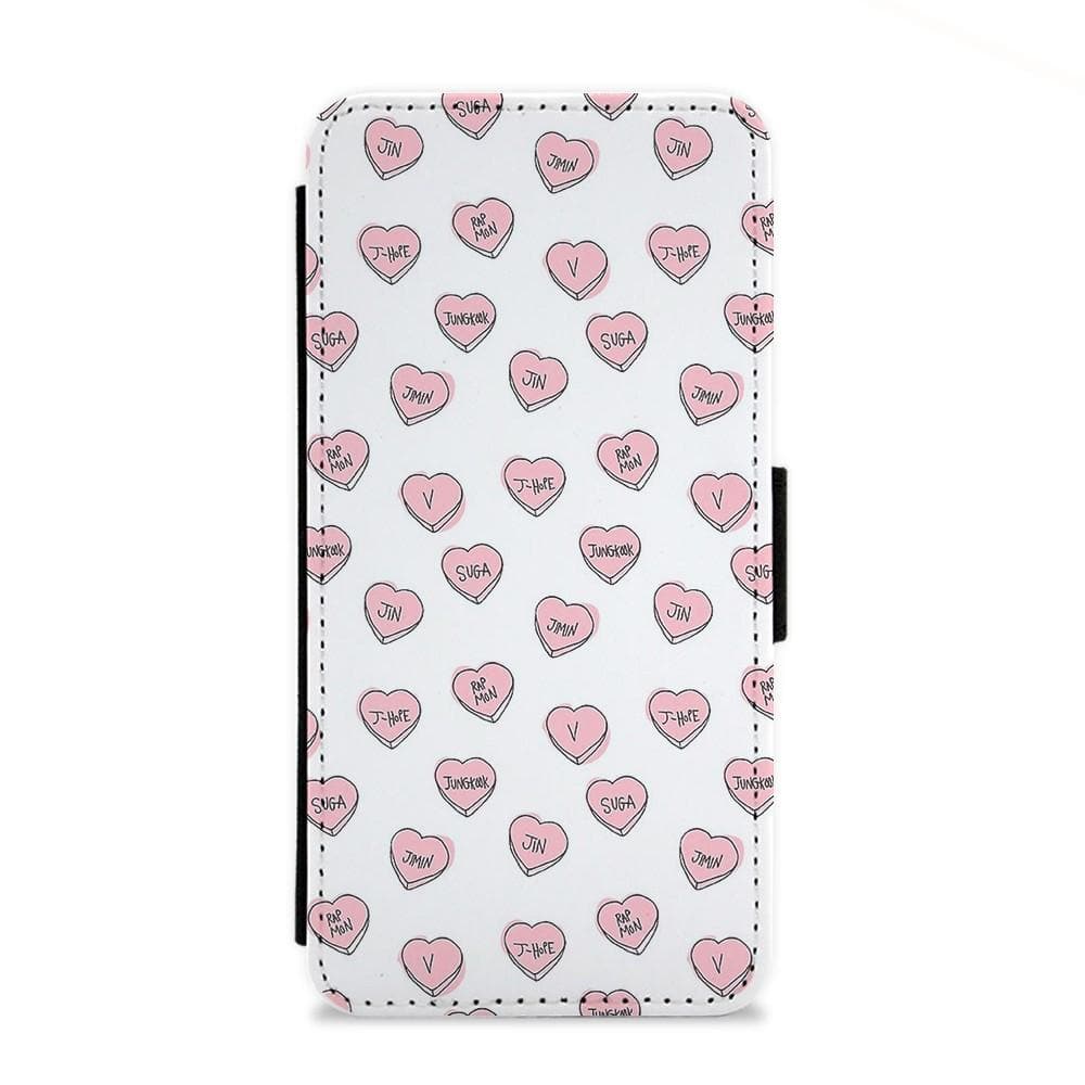 BTS Hearts Flip Wallet Phone Case - Fun Cases