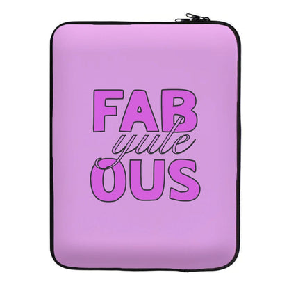 Fab-Yule-Ous Pink - Christmas Puns Laptop Sleeve