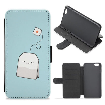 Tea Time - Cartoon Tea Bag Flip / Wallet Phone Case - Fun Cases