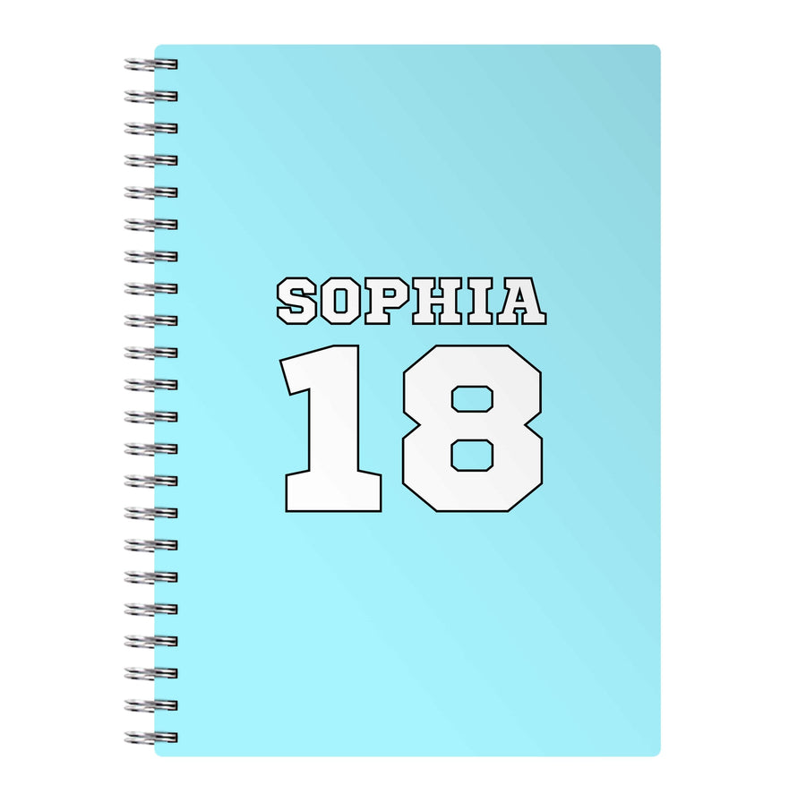 Light Blue - Personalised Football   Notebook
