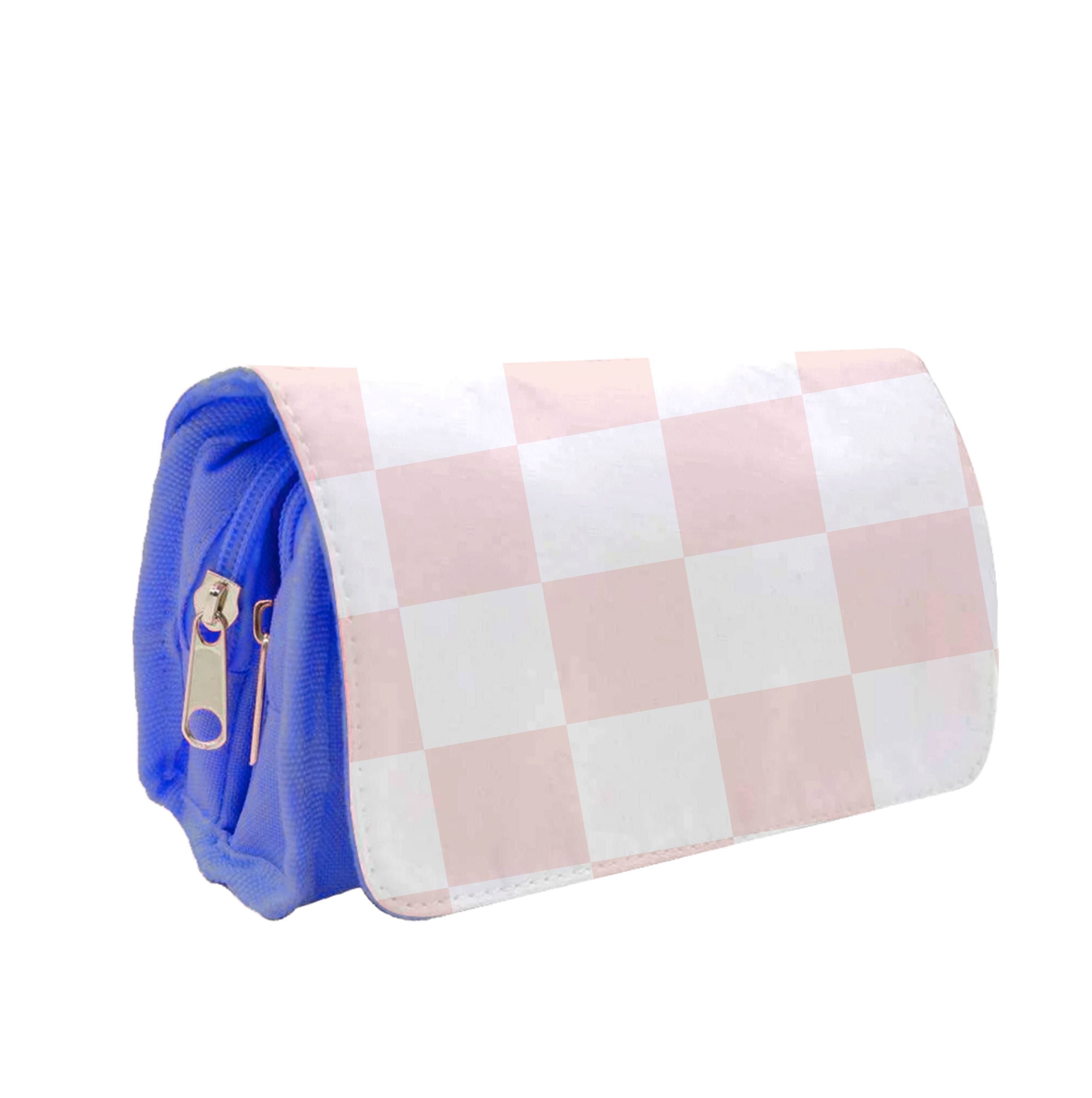 Pink And White Checkers Pencil Case