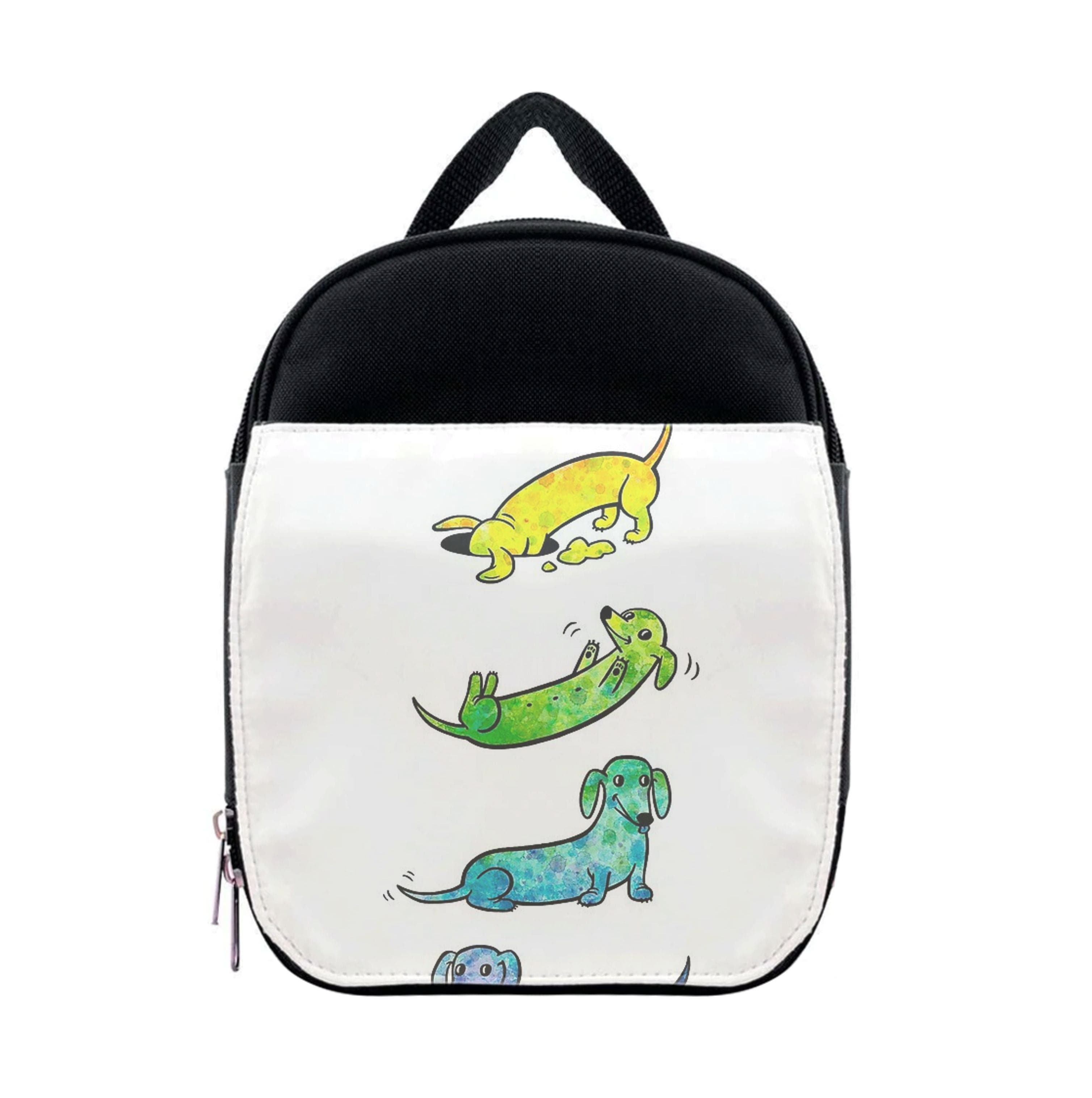 Watercolor Rainbow Dachshunds Lunchbox